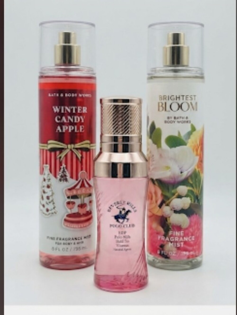 Lot Of 3 BODY MISTS FOR WOMEN  BATH & BODY WORKS Brightest Bloom & BEVERLY HILLS